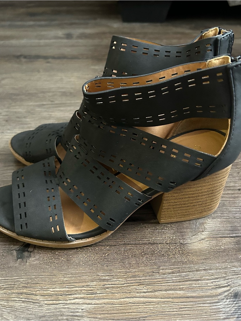 Black Block Heel Sandals